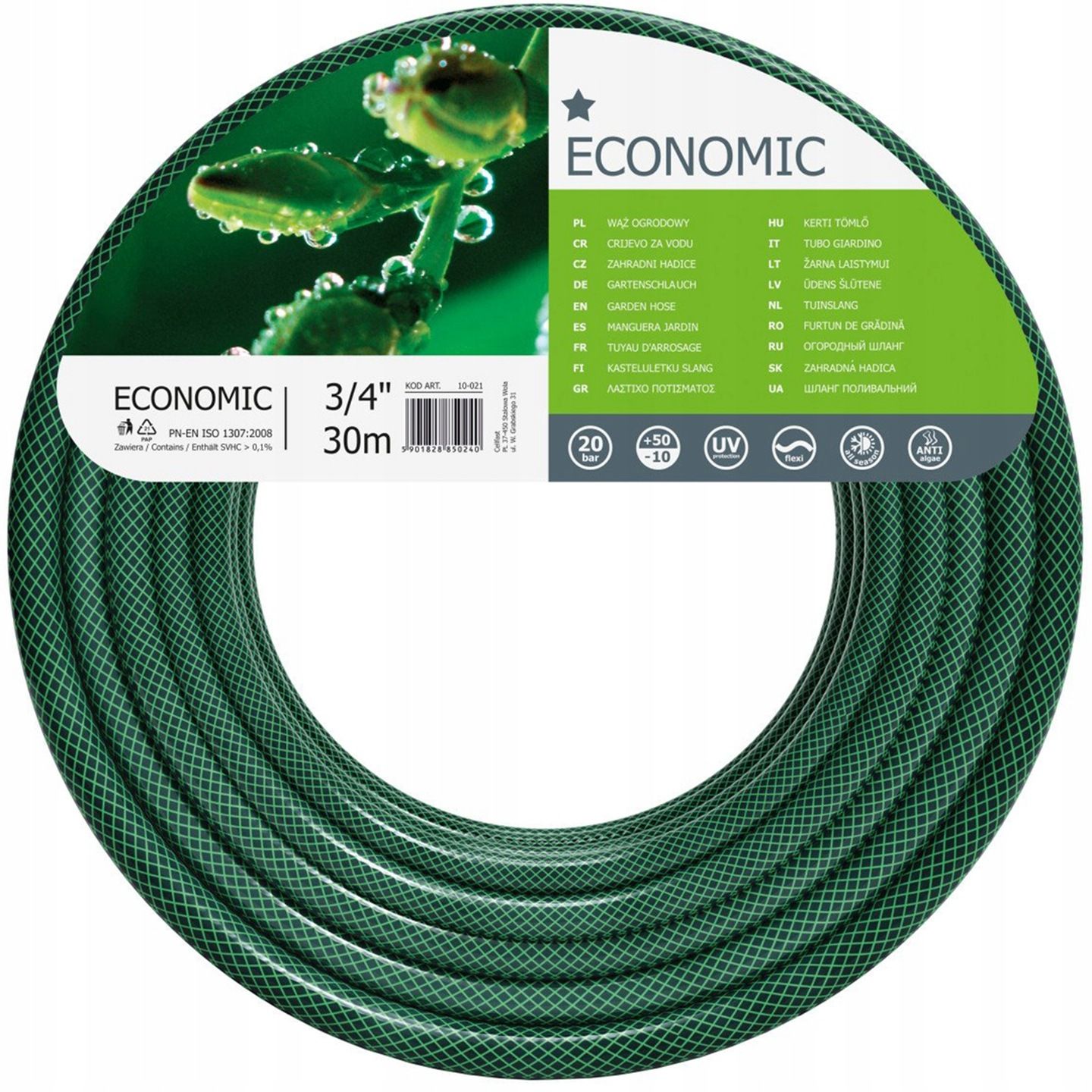 Wąż ogrodowy Cell-Fast Economic 3/4 30 mb zielony