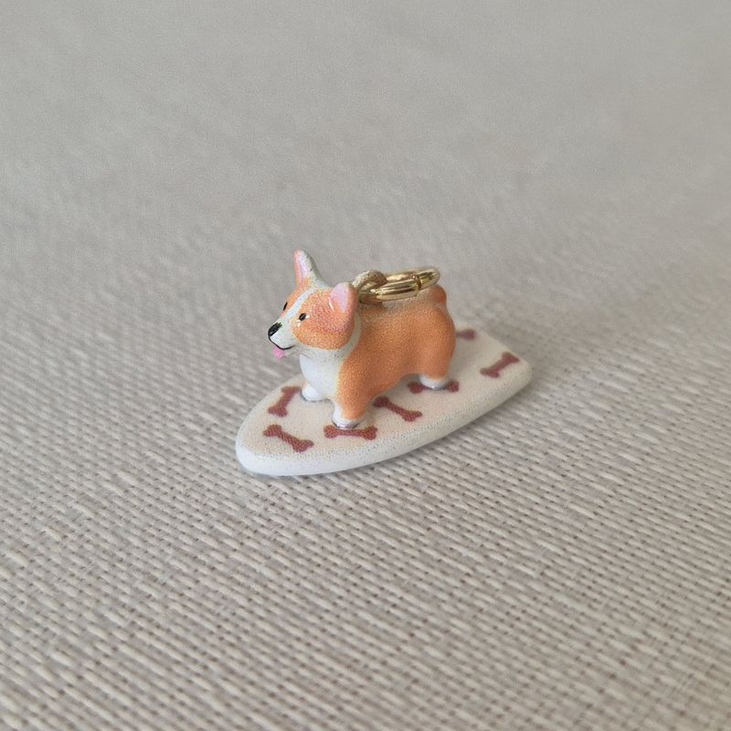 surfing doggie corgi