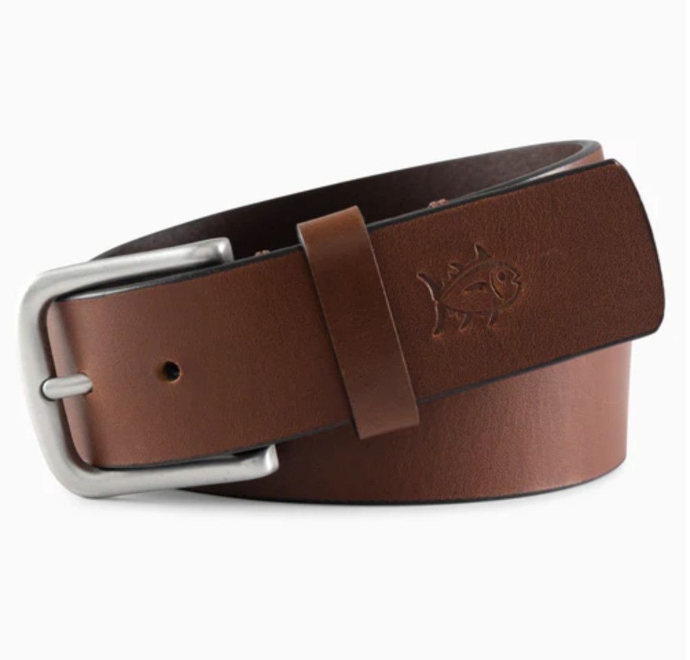 Southern Tide Leather Belt- Light Brown 