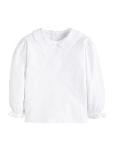 Girl&#39;s Peter Pan Blouse - White, Color: White, Size: 5