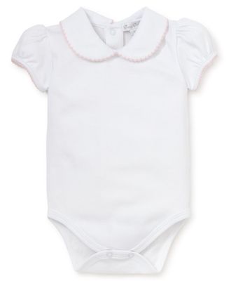 KK Basics S/S Body W/ Collar - Girl  Wht/Pk