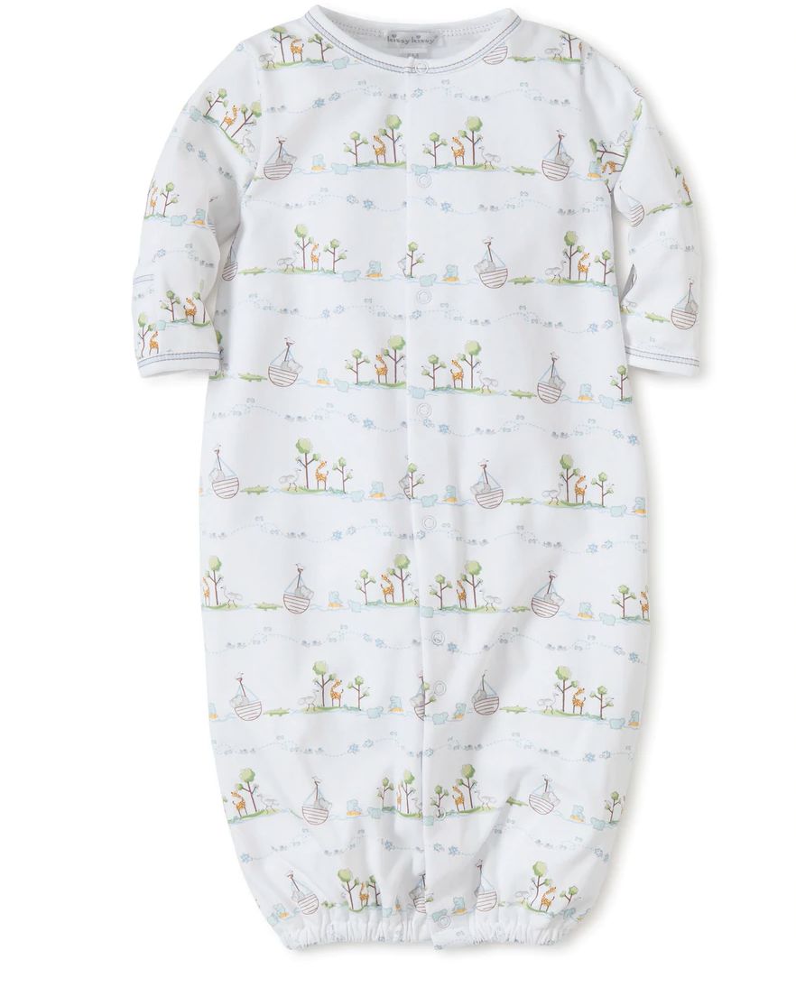 KK Noah's Print Converter Gown- Light Blue