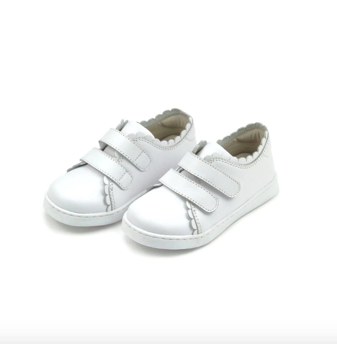 Caroline Scalloped Sneaker- White 