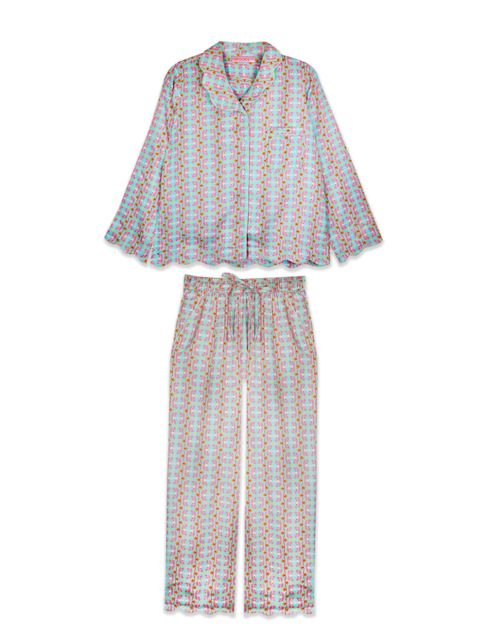 LP Scalloped Pajama Set Long- Birds of Paradise