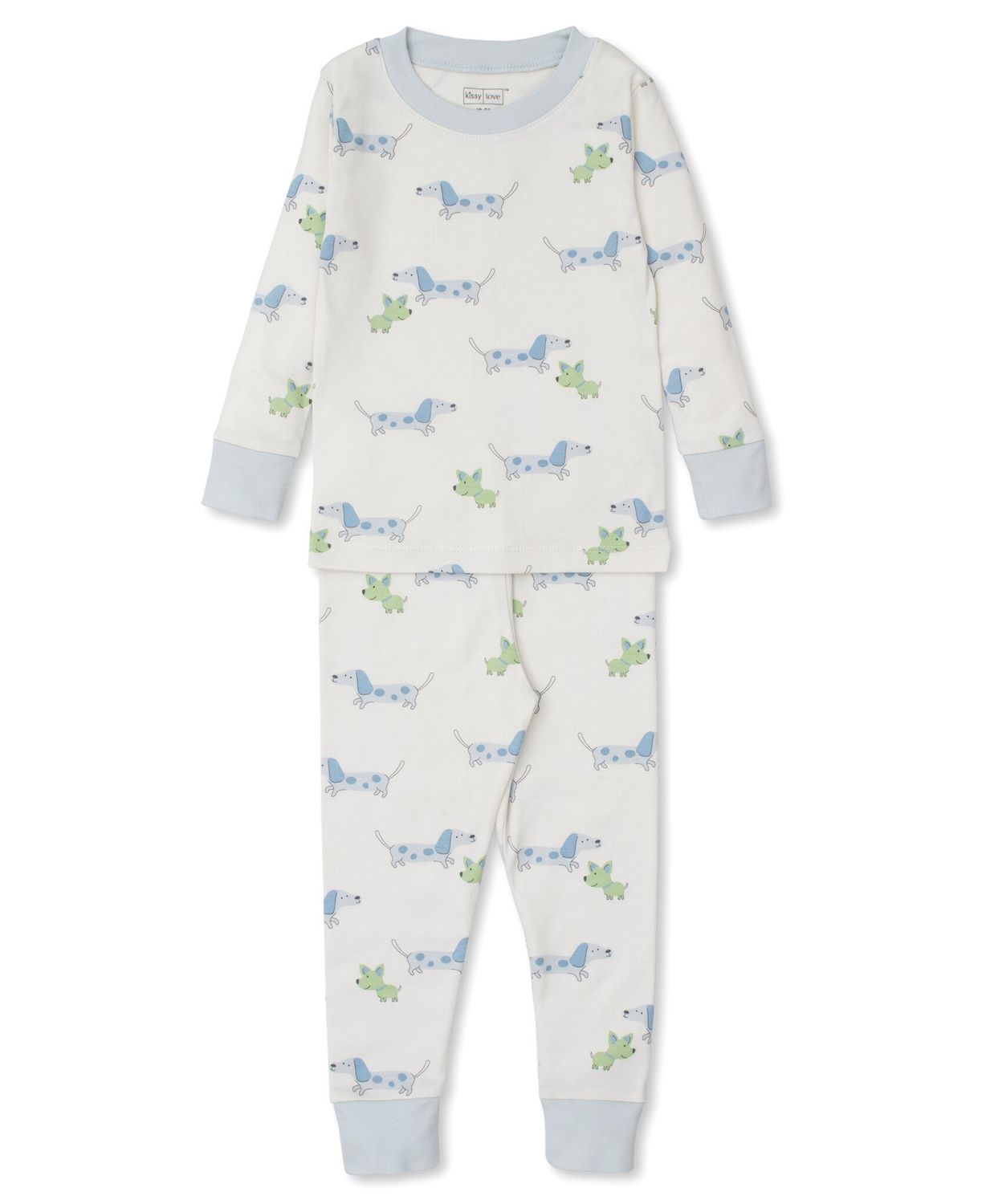 Kissy Kissy Pajama Set- Multi Blue Puppy Fun