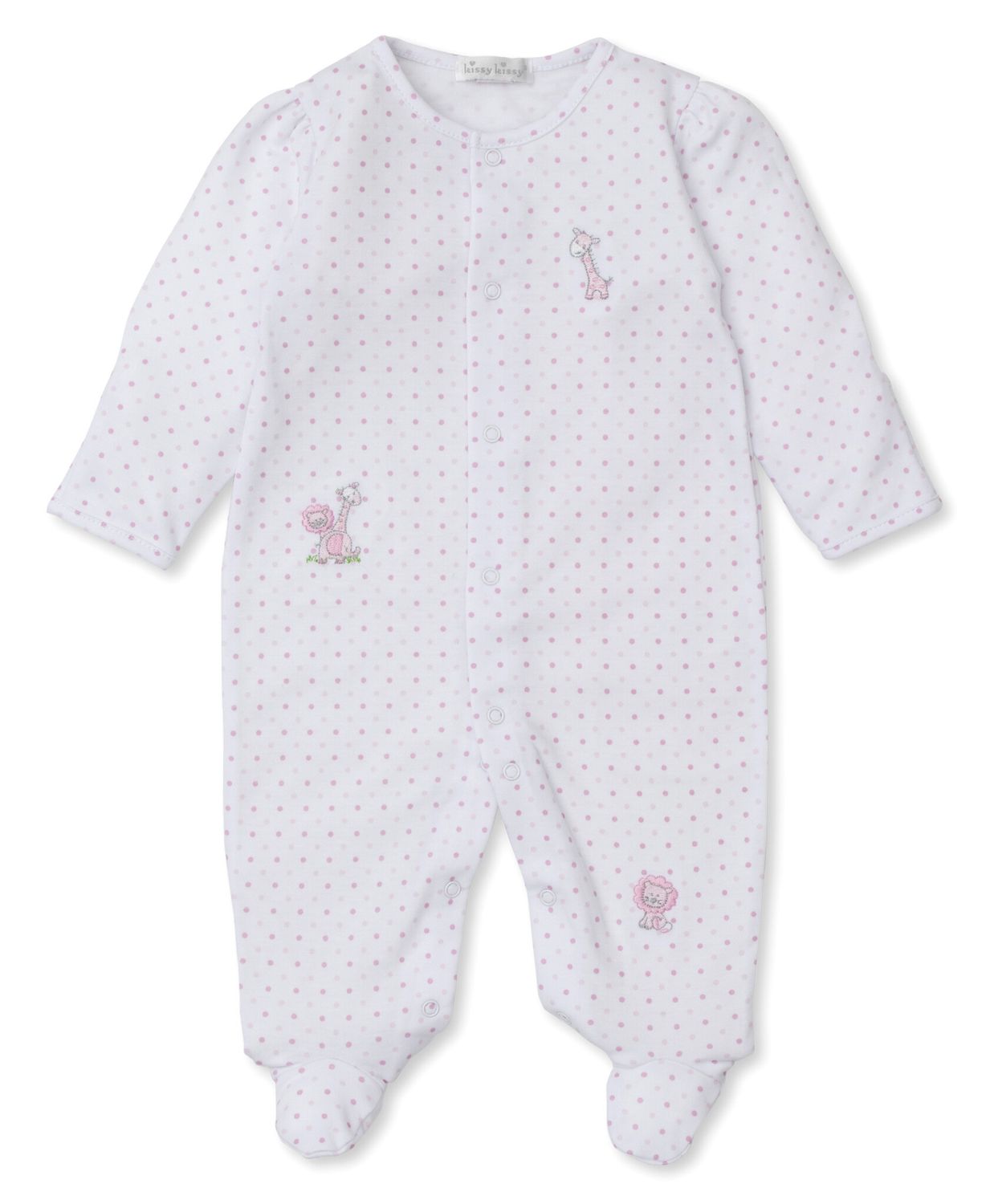 Kissy Kissy Footie Dot- Pink Gingham Jungle