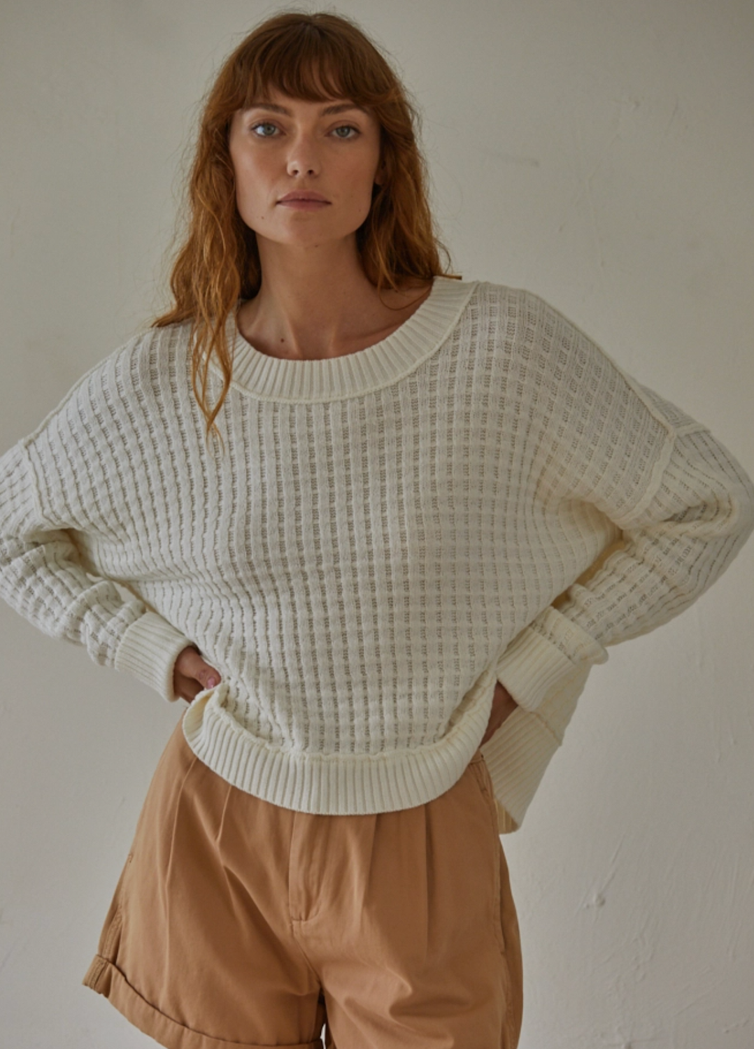Knit Cotton Acrylic Pullover Sweater