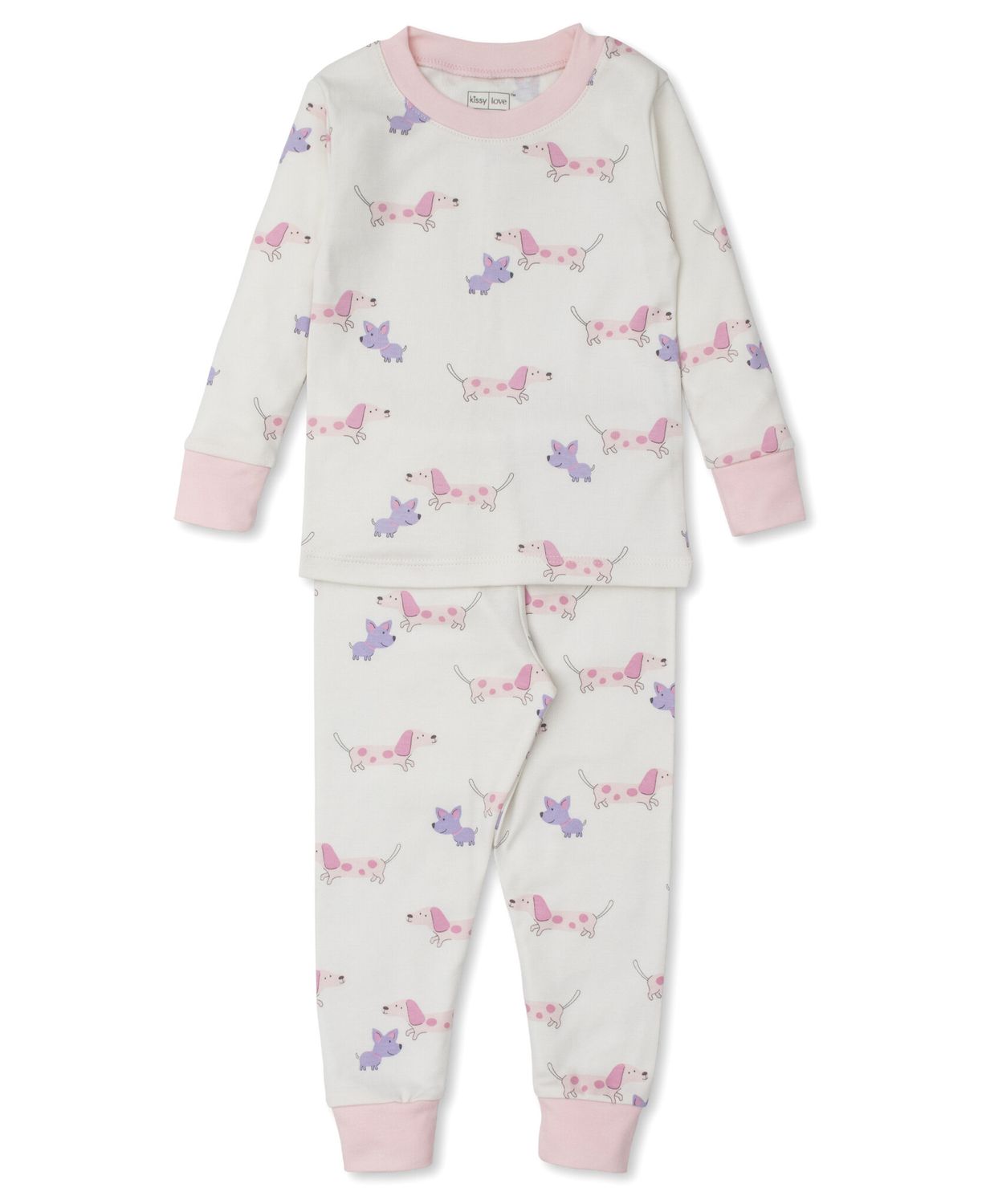 Kissy Kissy Pajama Set Snug- Multi Pink Puppy Fun
