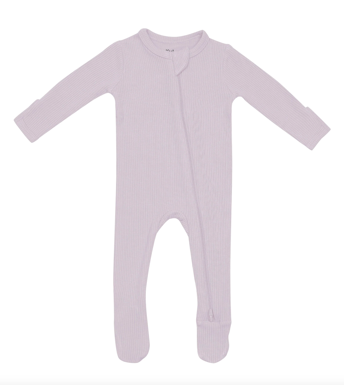 Kyte Ribbed Zipper Footie in Wisteria