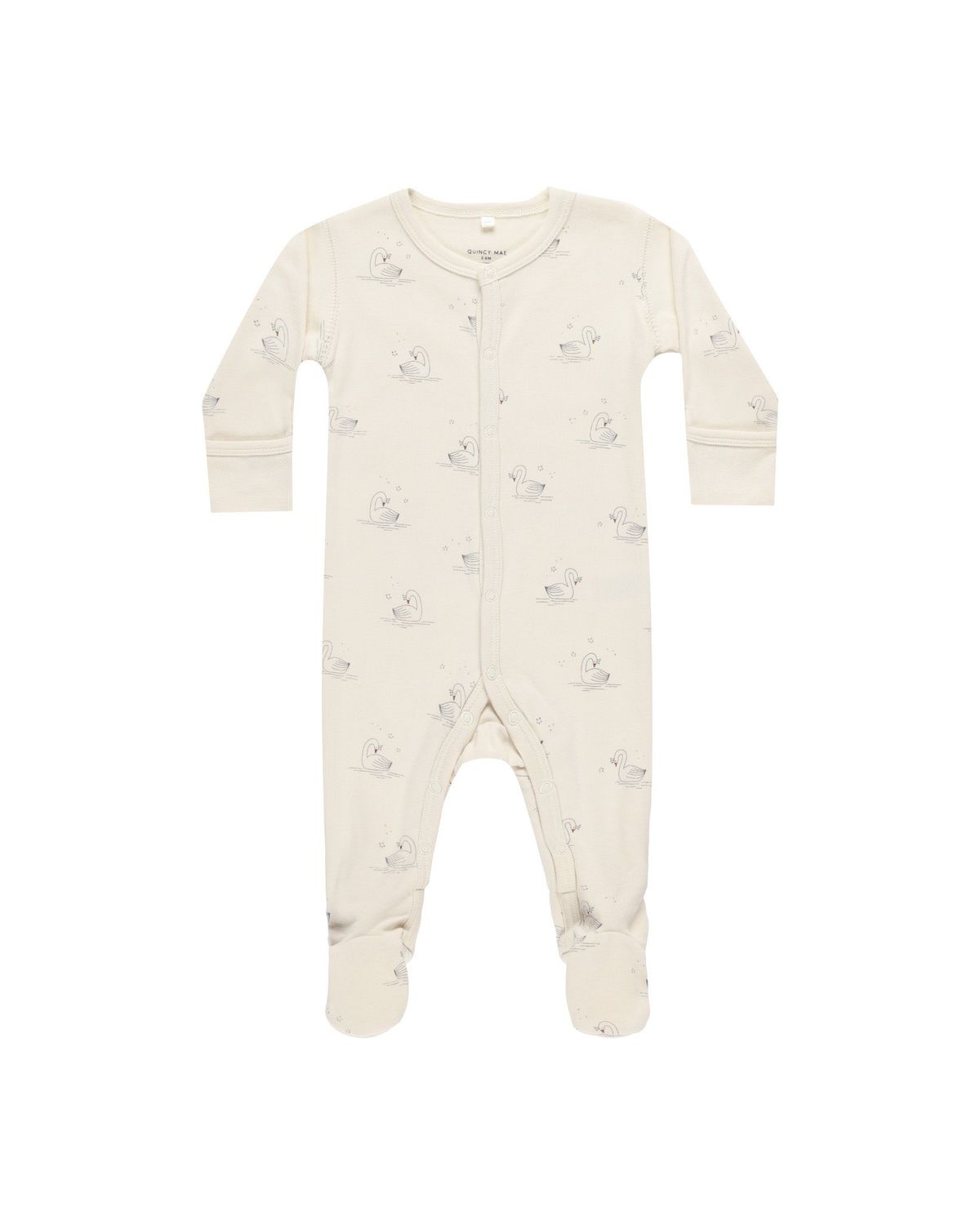 QM Full Snap Footie- Swans