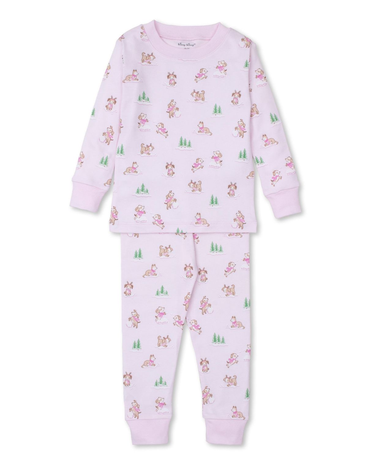 KK PJs Puppy Snowball Pranks Pajama Set- Pink