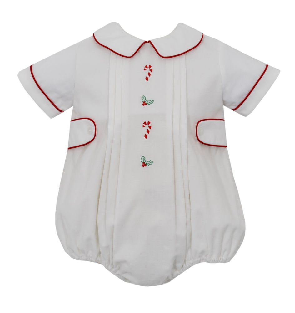 White Corduroy Boys Short Bubble