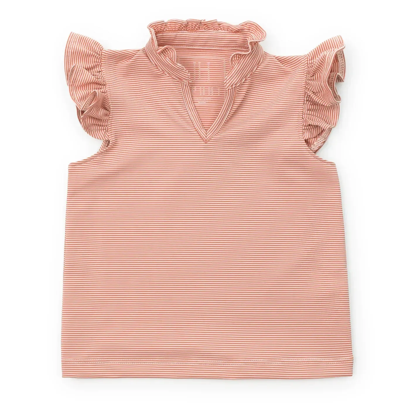 Ellie Performance Top- Orange and White Stripes