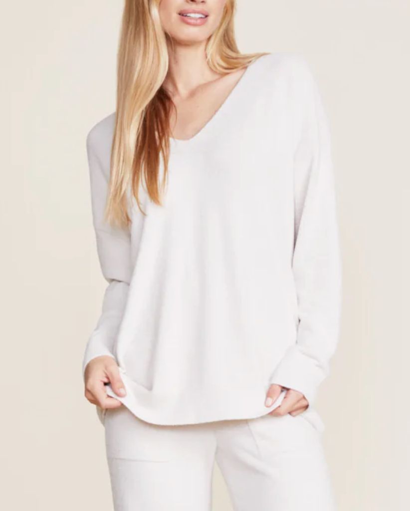 BFD CCUL V Neck Hi-Low Pullover- Almond