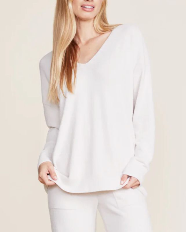 BFD CCUL V Neck Hi-Low Pullover- Almond