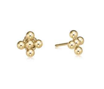EN Classic Beaded Signature Cross Stud 3mm Gold
