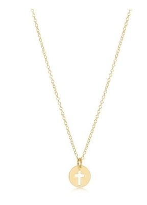 EN 16&quot;Necklace Gold - Blessed Small Gold Disc