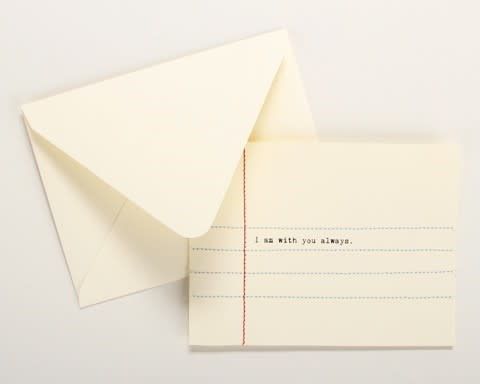 SNBH Hand Sewn Notecard I am with you Always