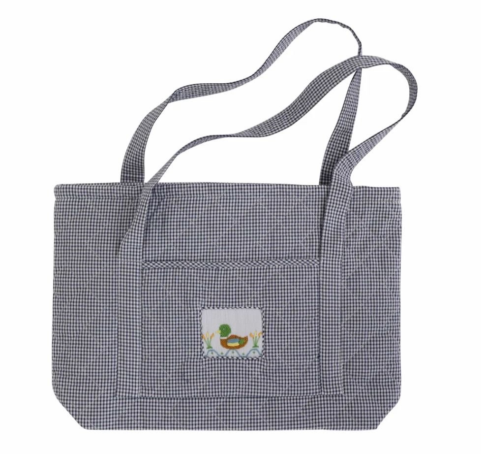 LE Quilted Luggage Tote - Navy Mallard