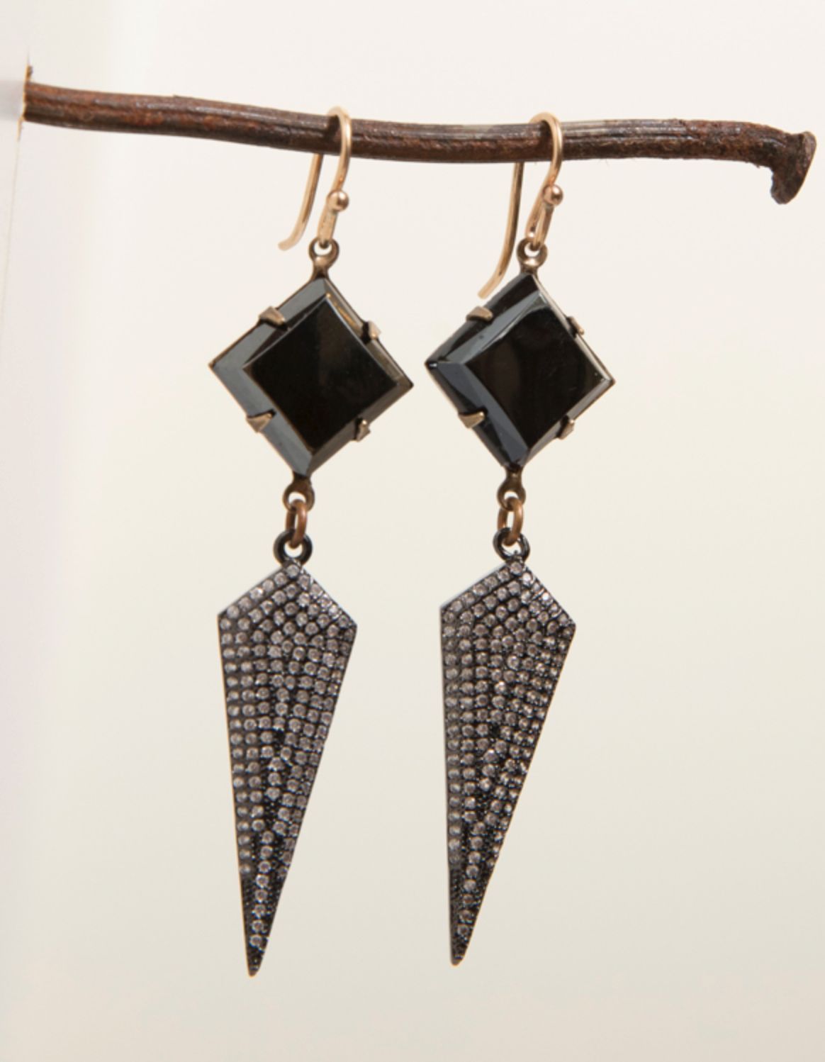 ME Hematite and Pave Earrings