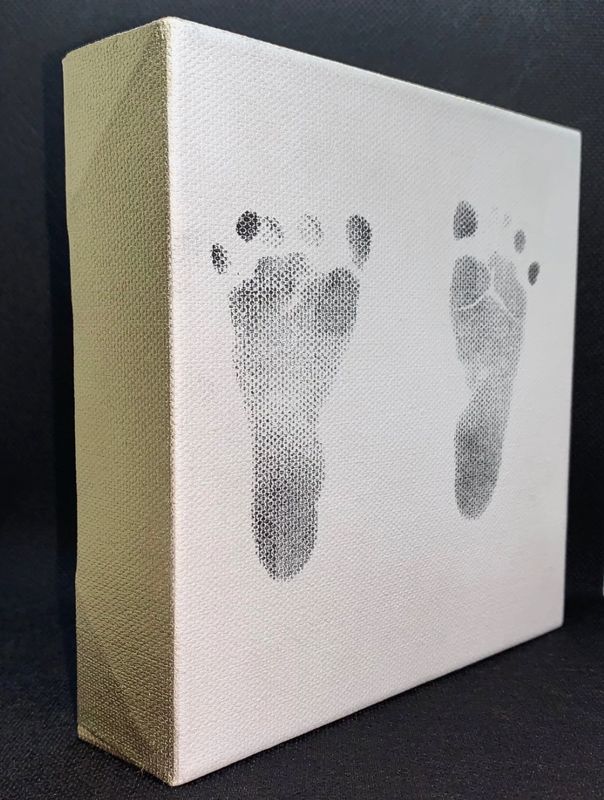 Cream and Gold Baby Footprint Kit