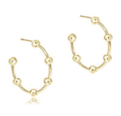 EN Beaded Simplicity 1.5&quot; Post Hoop - 4mm Gold