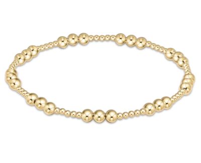 EN Classic Joy Pattern 4mm Bead Bracelet - Gold