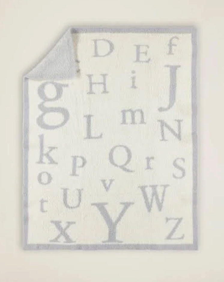 BFD Cozychic ABC Blanket Ocean/Cream 30x40