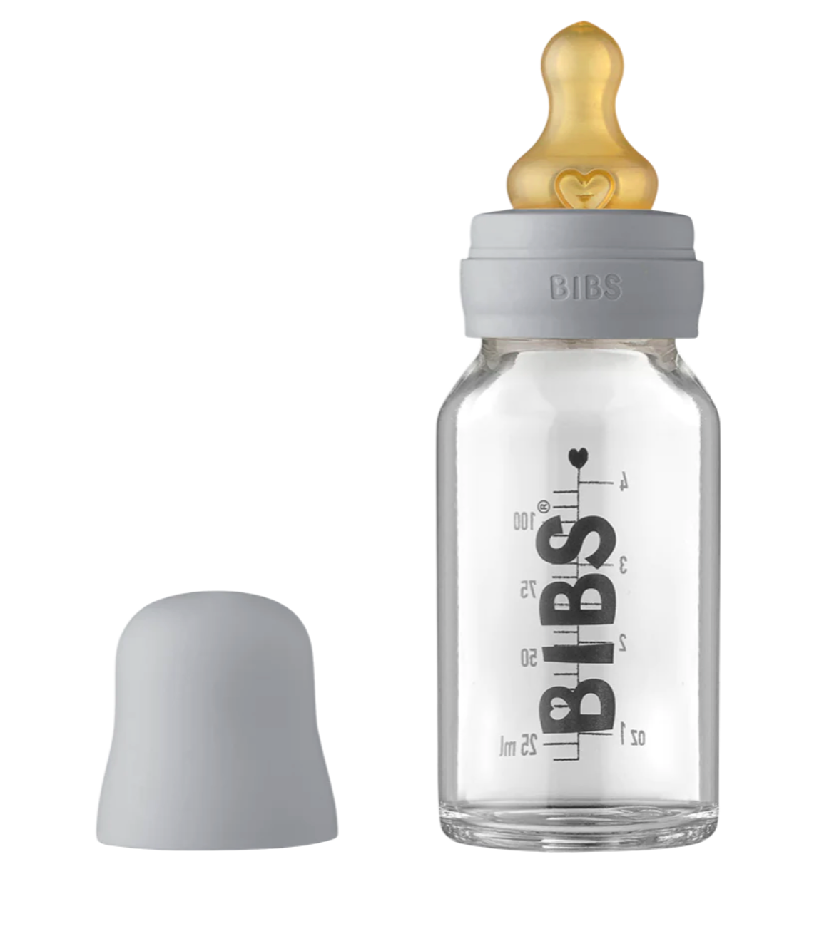 BIBS Baby Glass Bottle Complete Set 110ml Cloud