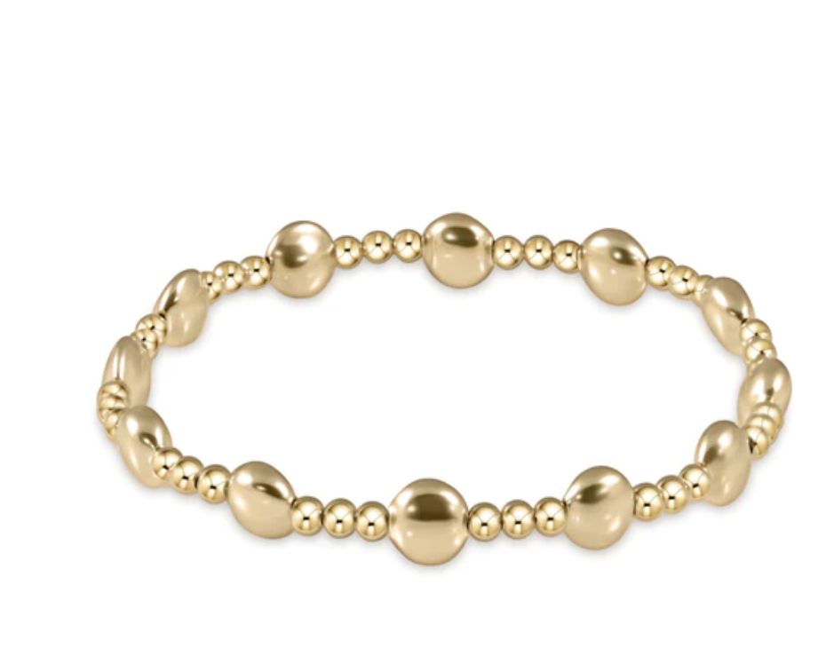 Honesty Gold Sincerity Pattern 6mm Bead Bracelet