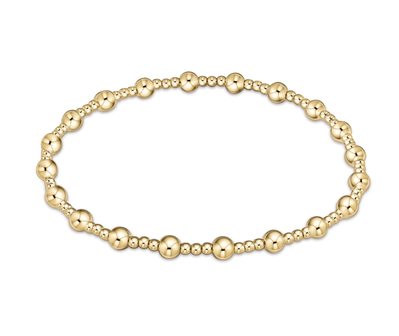 EN Classic Sincerity Pattern 4mm Bead Bracelet Gold