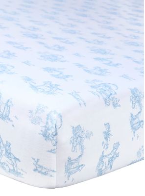 Blue Toile Baby Crib Sheets- Blue