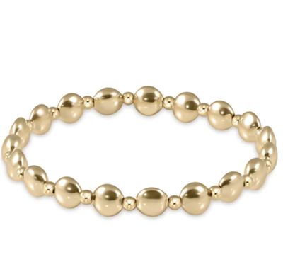 Honesty Gold Grateful Pattern 6mm Bead Bracelet