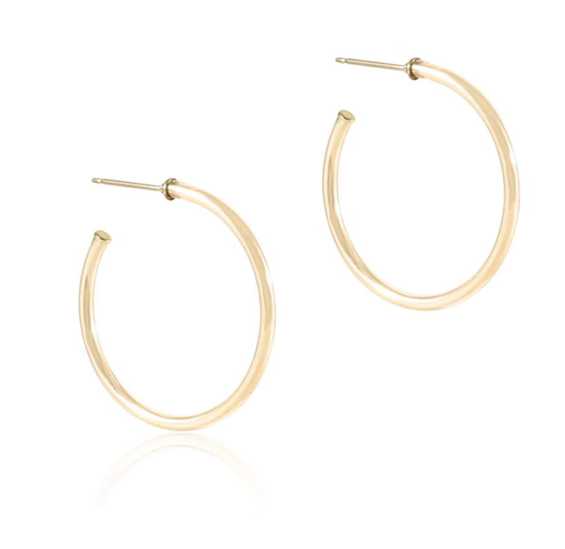 EN Round Gold 1.25 Post Hoop 2mm