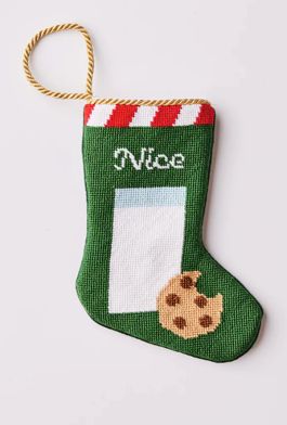 Bauble Stocking Nice (Milk &amp; Cookies) Stocking