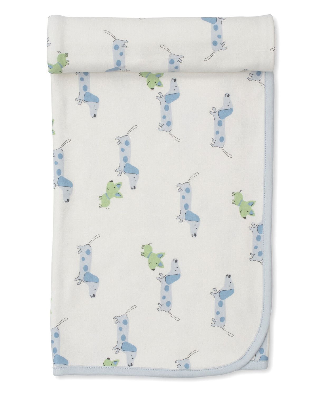Kissy Kissy Blanket- Multi Blue Puppy Fun