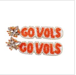 TJ Go Vols Orange/White Earrings