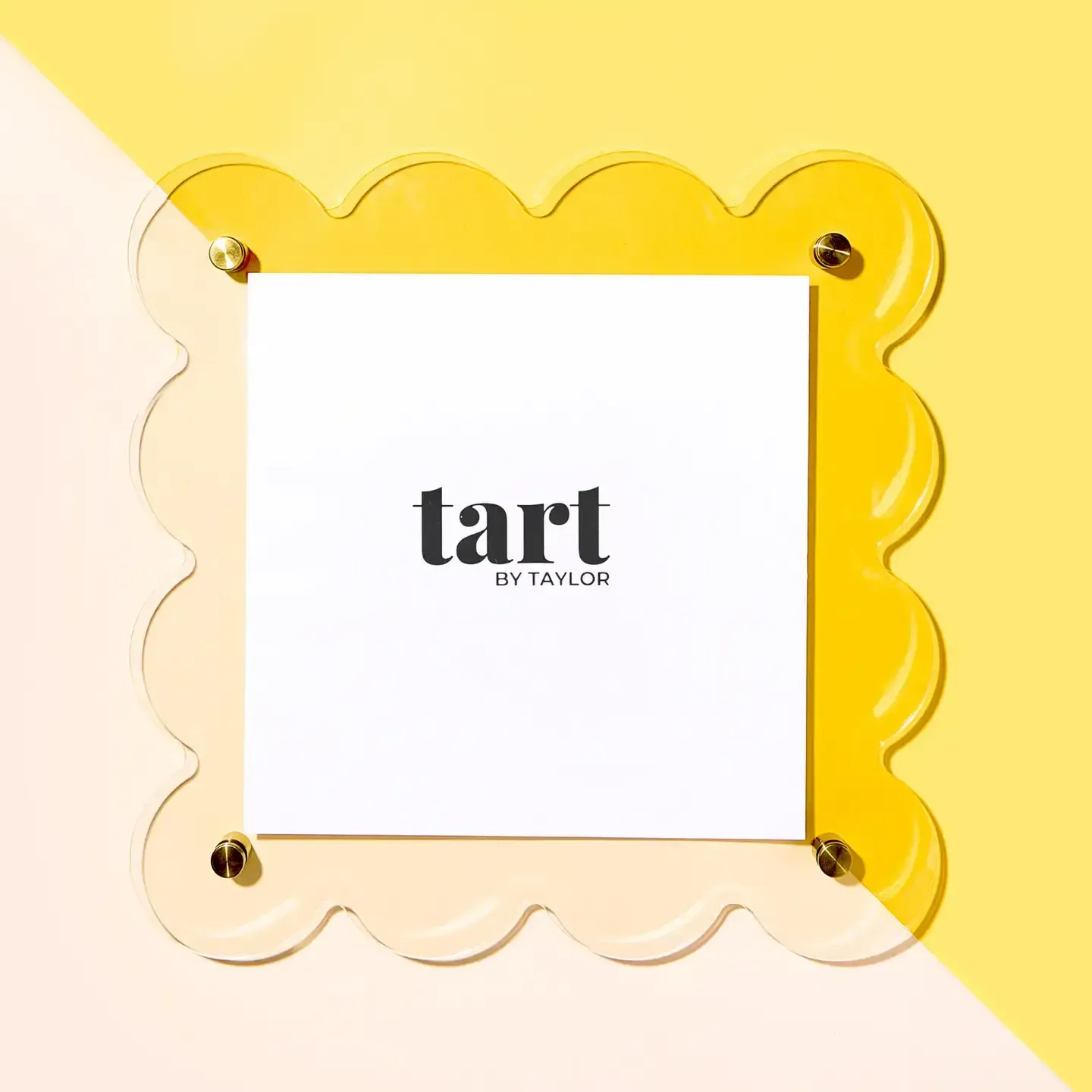 Tart Wavy Scallop Acrylic Floating Frame - Clear and Gold