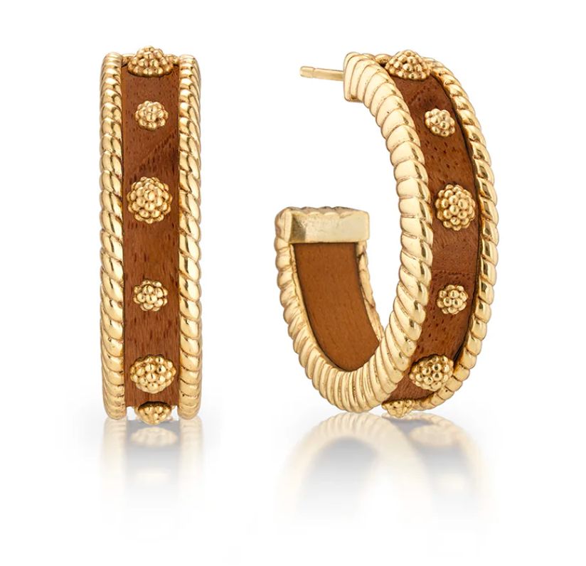 CDW Berry Medium Hoop Earrings-Teak