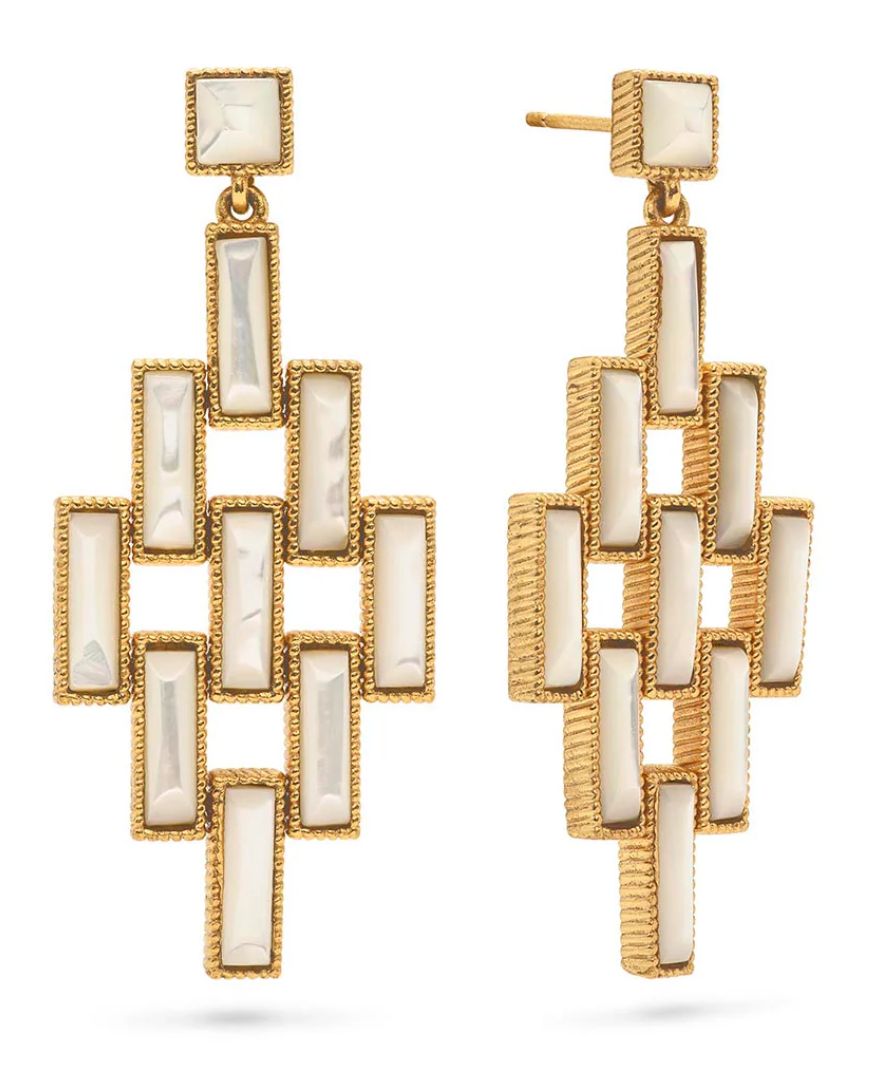 CDW Pathway Post Drop Earrings- Mother of Pearl