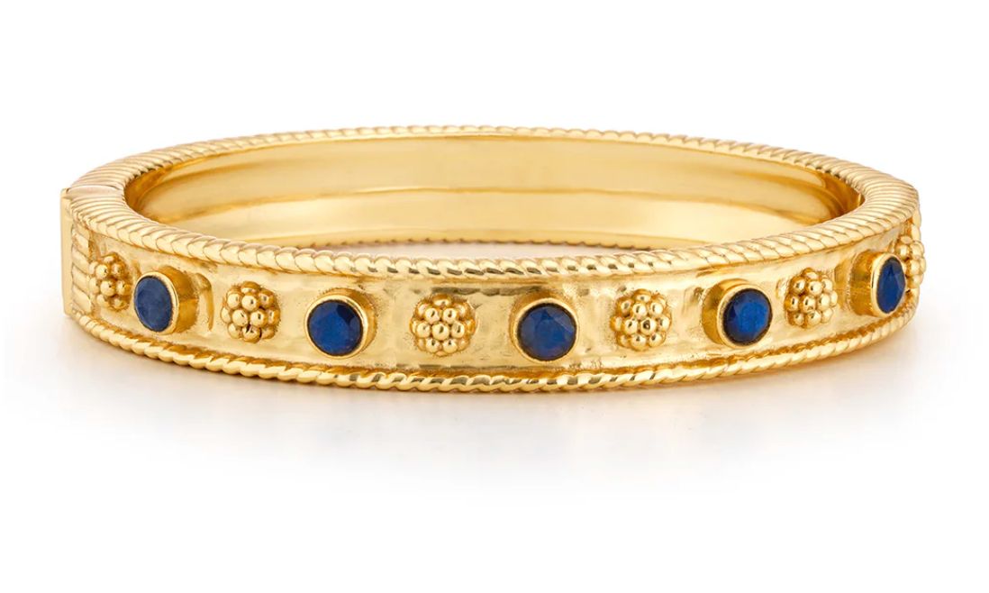 Berry Gem Classic Hinged Bangle- Blue Labradorite