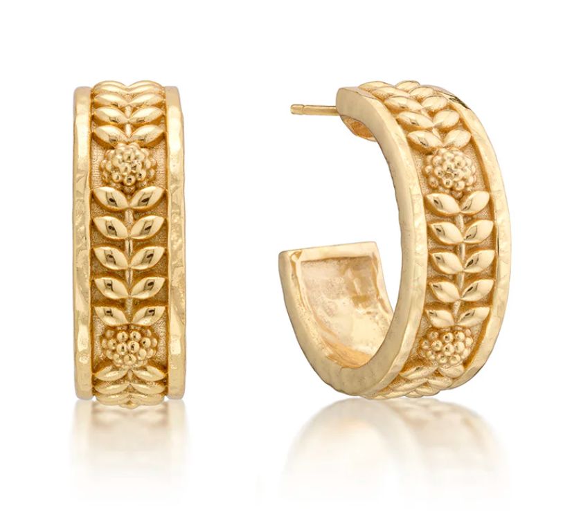 Berry Vine Small Hood Earrings- Gold