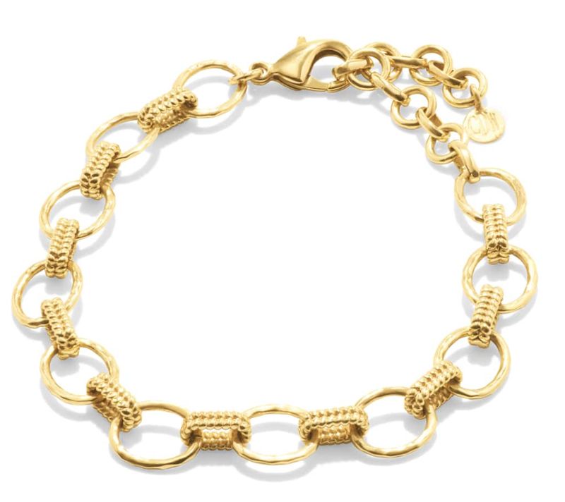 Cleopatra Grande Link Bracelet 7+1.5"- Gold