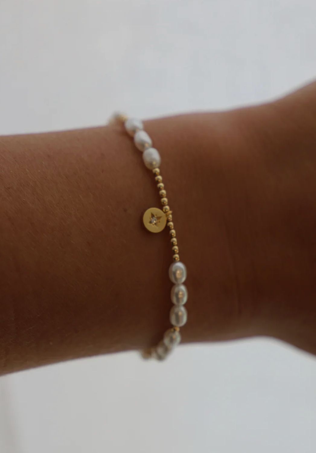 KWJ Pearl Star Charm Bracelet
