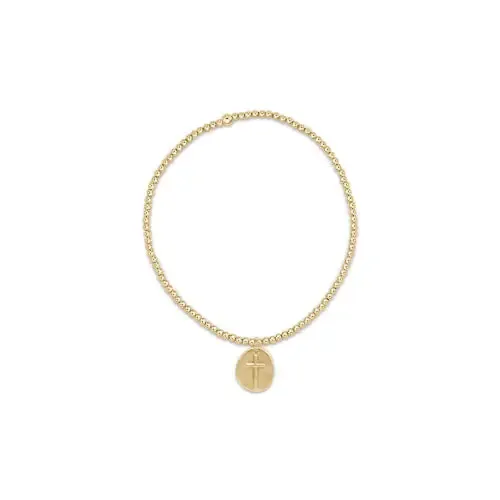 EN Classic Gold 2mm Bead Bracelet- Inspire Small Gold Charm