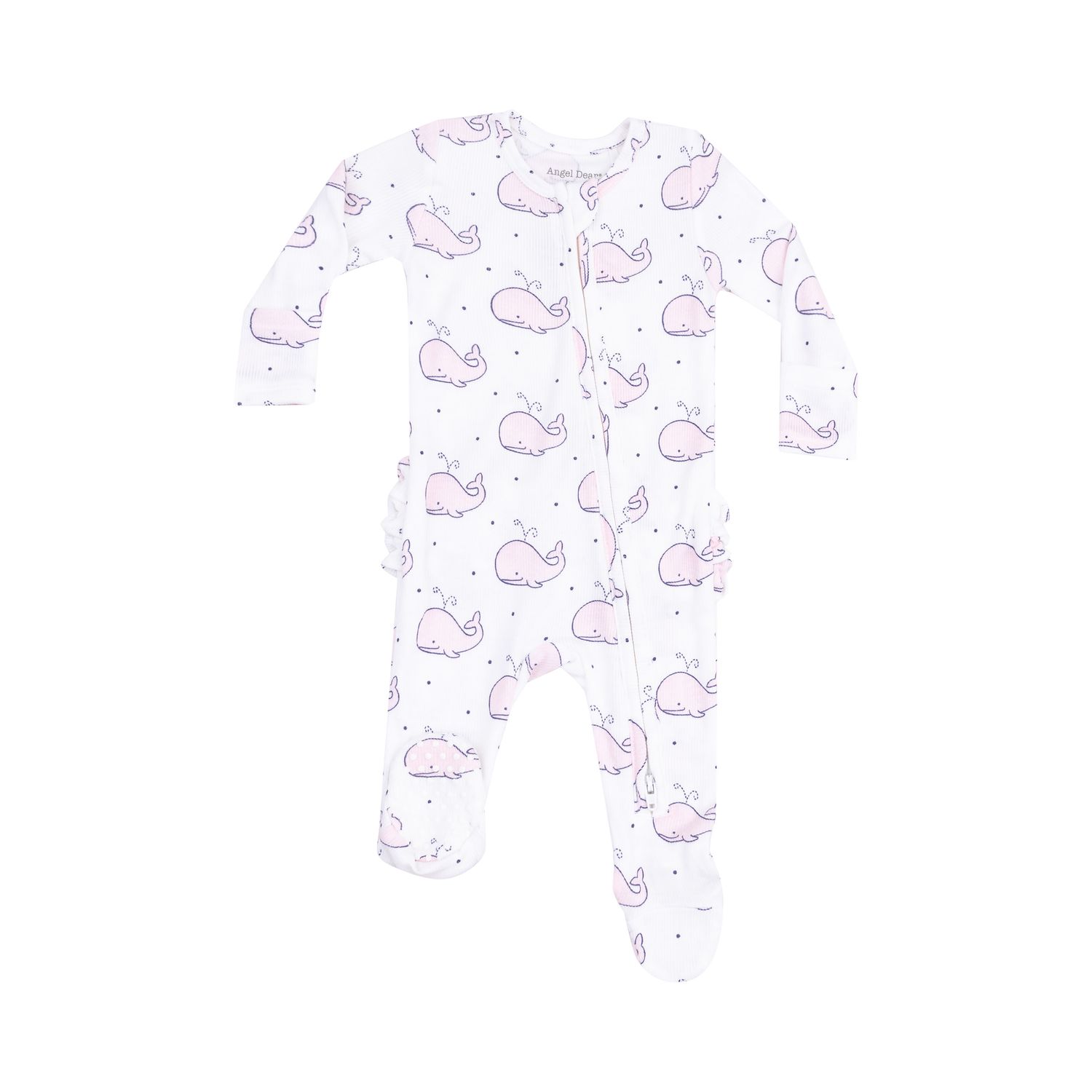 Bubbly Whale 2 Way Ruffle Zipper Footie 