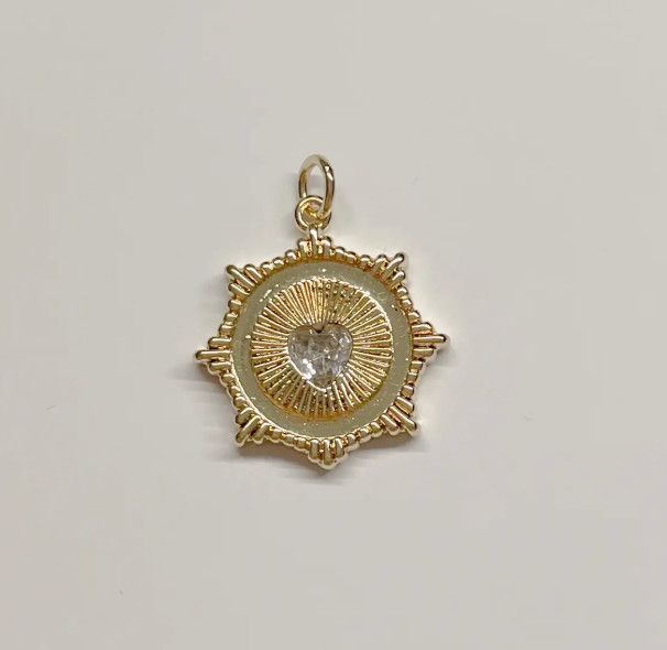 Sunburst Heart Charm