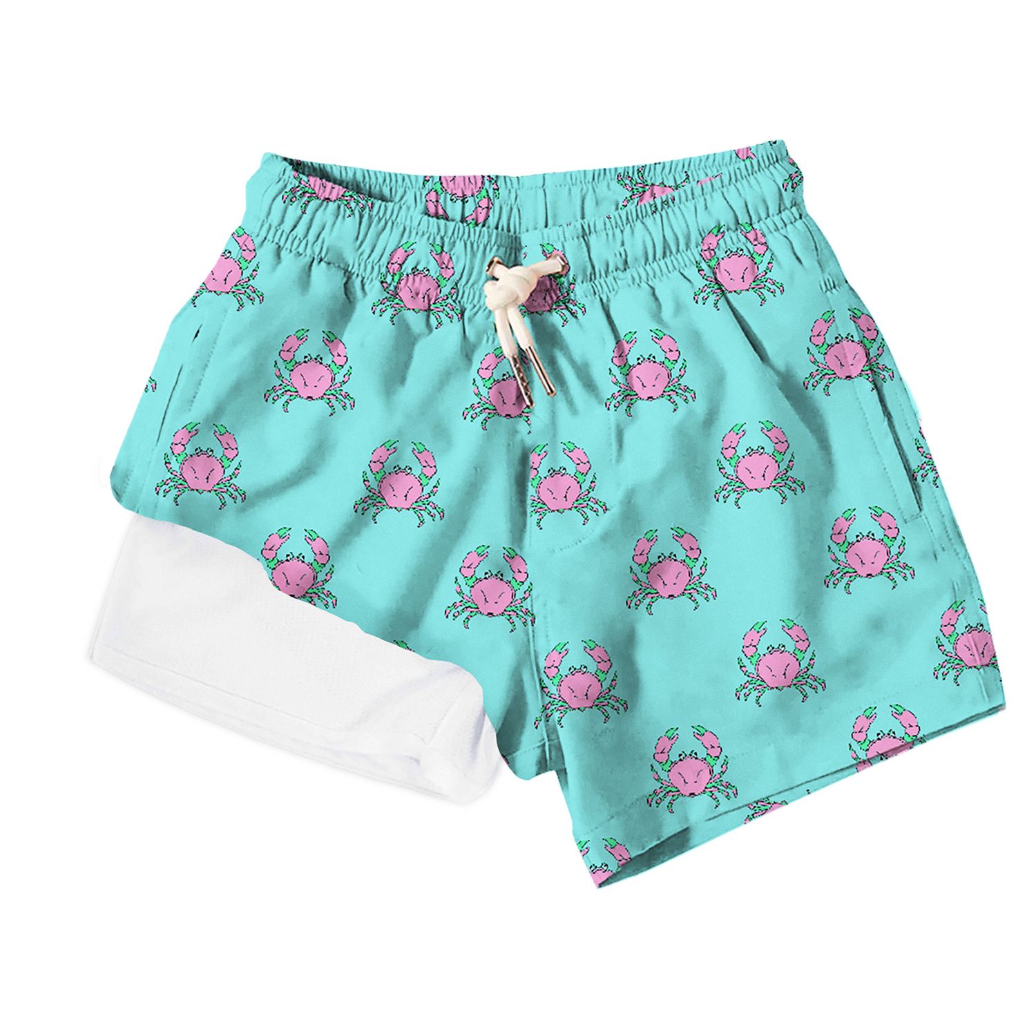 Pink Crabs Swim Trunks