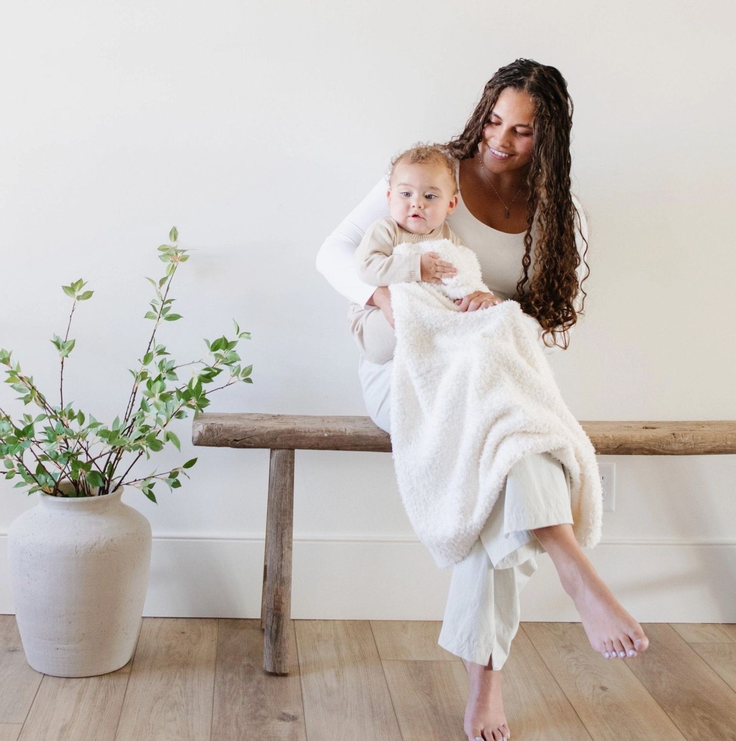 Bamboni Receiving Blanket- Ivory