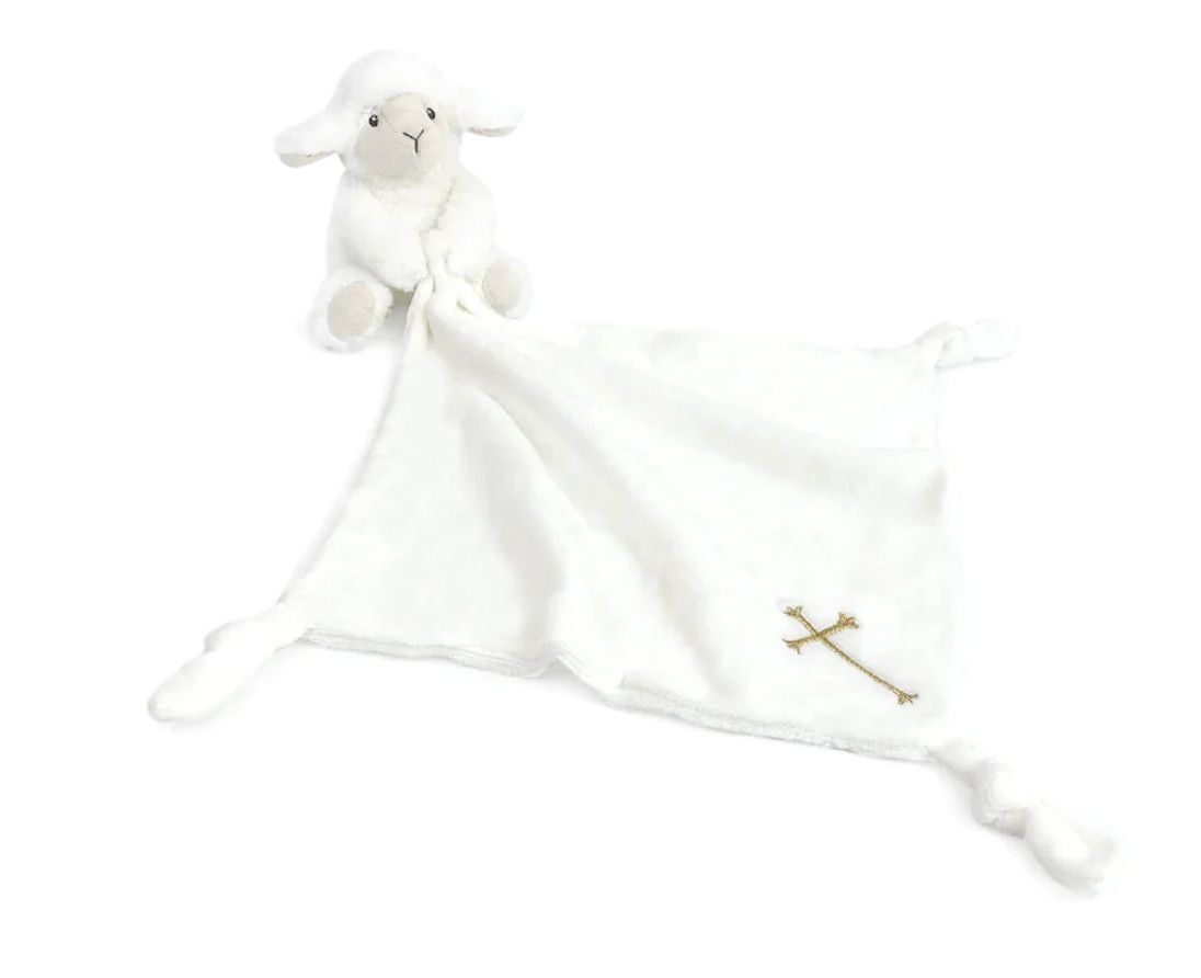 Religious Loyal Lamb Knotted Security Blanket